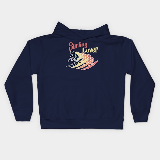 Surfing Lover Kids Hoodie by RiyanRizqi